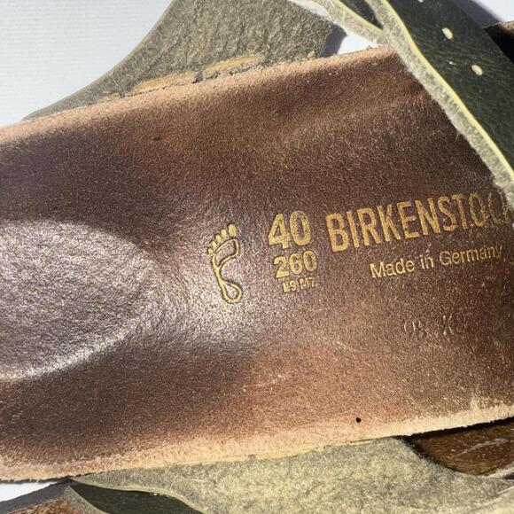 BIRKENSTOCK Gizeh Green Metallic Gorpcore Boho Thong Sandals Size 40 - Picture 3 of 15